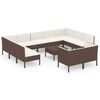 vidaXL 12 r&eacute;szes barna polyrattan kerti &uuml;lőgarnit&uacute;ra p&aacute;rn&aacute;kkal
