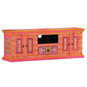 vidaXL r&oacute;zsasz&iacute;n t&ouml;m&ouml;r mang&oacute;fa TV-szekr&eacute;ny 110 x 30 x 40 cm