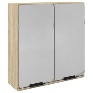 vidaXL sonoma t&ouml;lgy sz&iacute;nű fa t&uuml;kr&ouml;s f&uuml;rdőszobaszekr&eacute;ny 64,5x20x66,5cm