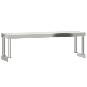 vidaXL rozsdamentes ac&eacute;l munkaasztal feletti polc 110 x 30 x 35 cm