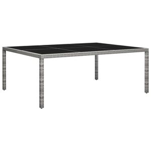 vidaXL sz&uuml;rke polyrattan k&uuml;lt&eacute;ri &eacute;tkezőasztal 200 x 150 x 74 cm