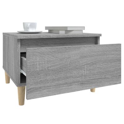vidaXL szürke sonoma színű szerelt fa kisasztal 50x46x35 cm