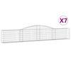 vidaXL 7 db &iacute;ves horganyzott vas gabion kos&aacute;r 400x30x60/80 cm