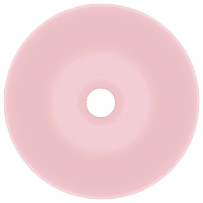 vidaXL kerek matt rózsaszín kerámia mosdókagyló