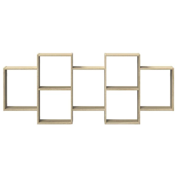 vidaXL sonoma t&ouml;lgy sz&iacute;nű szerelt fa fali polc 159 x 18 x 65 cm