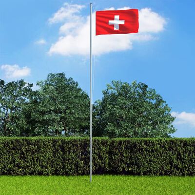vidaXL svájci zászló alumíniumrúddal 4 m