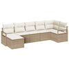 vidaXL Kanap&eacute; Szett 7 db Beige &eacute;s kr&eacute;m polirattan