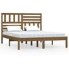 vidaXL m&eacute;zbarna t&ouml;m&ouml;r fenyőfa &aacute;gykeret 150 x 200 cm (King Size)