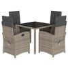 vidaXL 5 r&eacute;szes sz&uuml;rke polyrattan kerti &eacute;tkezőgarnit&uacute;ra p&aacute;rn&aacute;val