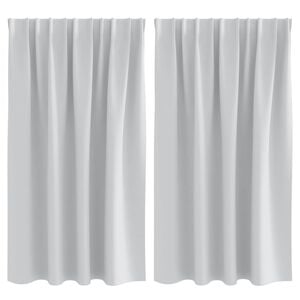vidaXL Fekete F&uuml;gg&ouml;ny Gyűrűkkel 2 pcs Halv&aacute;ny sz&uuml;rke 140 x 140 cm