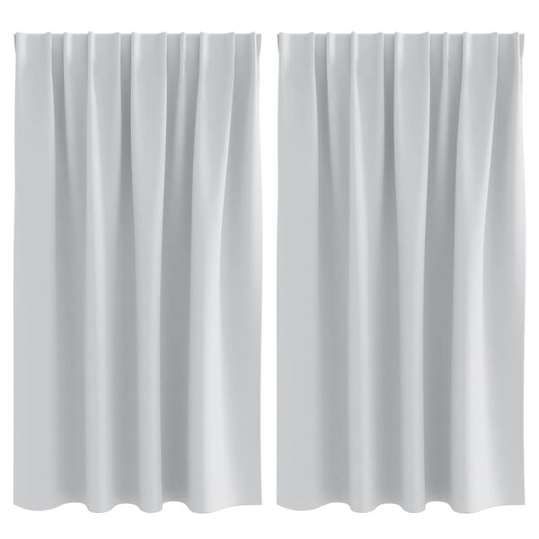 vidaXL Fekete F&uuml;gg&ouml;ny Gyűrűkkel 2 pcs Halv&aacute;ny sz&uuml;rke 140 x 140 cm