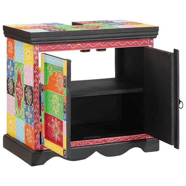 vidaXL Mosd&oacute;kagyl&oacute; szekr&eacute;ny Barna 60 x 35 x 55 cm T&ouml;m&ouml;r Mang&oacute;f&aacute;t