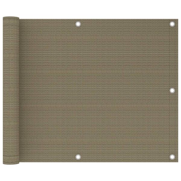 vidaXL tópszínű HDPE erkélyparaván 75 x 300 cm