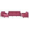 vidaXL 4 részes bordó bársony ülőgarnitúra