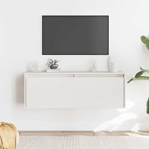 vidaXL feh&eacute;r t&ouml;m&ouml;r fenyőfa faliszekr&eacute;ny 100 x 30 x 35 cm