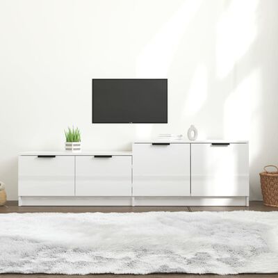 vidaXL fehér magasfényű szerelt fa TV-szekrény 158,5x36x45 cm