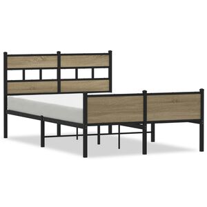 vidaXL sonoma t&ouml;lgy sz&iacute;nű szerelt fa &aacute;gykeret matrac n&eacute;lk&uuml;l 120x190 cm