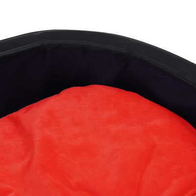 vidaXL fekete-piros plüss és műbőr kutyaágy 99 x 89 x 21 cm