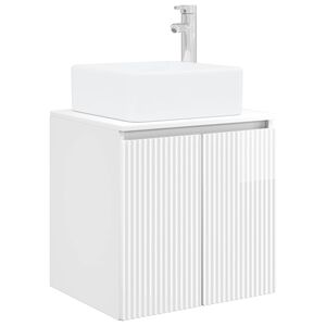 vidaXL Fali mosd&oacute;szekr&eacute;ny Magasf&eacute;nyű Feh&eacute;r 53 x 35 x 63 cm Szerelt Fa