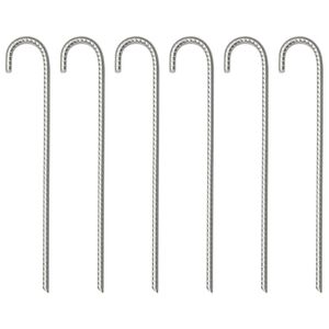 vidaXL 6 db horganyzott ac&eacute;l s&aacute;torszeg 37 cm &Oslash;10 mm