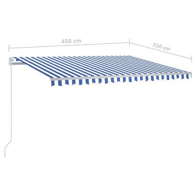 vidaXL kék/fehér automata szélérzékelős és LED-es napellenző 4,5x3,5m