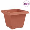 vidaXL N&eacute;gyzet Vir&aacute;gcser&eacute;p 24 db T&eacute;gla V&ouml;r&ouml;s 43 x 43 x 33,5 cm Műanyag