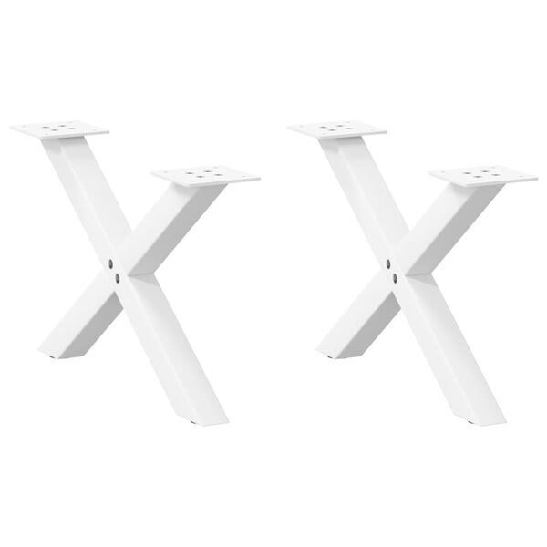vidaXL 2 db feh&eacute;r, X alak&uacute; ac&eacute;l doh&aacute;nyz&oacute;asztal l&aacute;b 60 x (30-31) cm