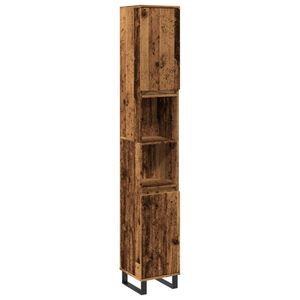 vidaXL antik fa sz&iacute;nű szerelt fa f&uuml;rdőszobaszekr&eacute;ny 30 x 30 x 190 cm