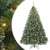 vidaXL Mű kar&aacute;csonyfa 300 LED-del &aacute;llv&aacute;nnyal Z&ouml;ld 240 cm PE &eacute;s PVC