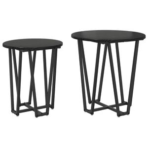 vidaXL Kisasztal k&eacute;szlet 2 db Fekete t&ouml;lgy 50 x 50 x 50,5 cm
