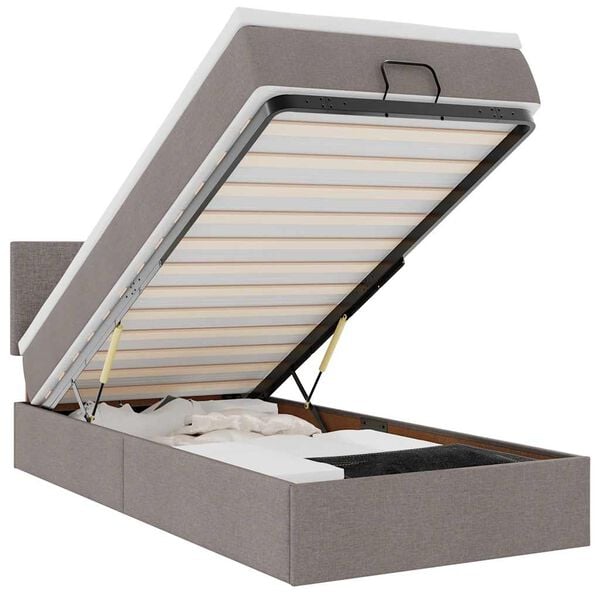 vidaXL t&oacute;psz&iacute;nű sz&ouml;vet ottom&aacute;n &aacute;gy matraccal & LED-ek 90x200 cm