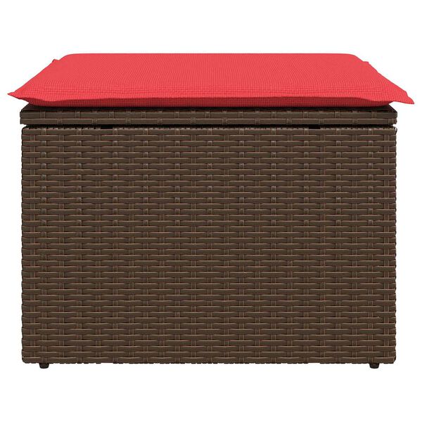 vidaXL barna polyrattan kerti &uuml;lőke p&aacute;rn&aacute;val 55 x 55 x 37 cm