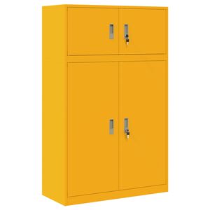 vidaXL T&aacute;rol&oacute;szekr&eacute;ny 2 db Must&aacute;r s&aacute;rga 90 x 40 x 145 cm Ac&eacute;l