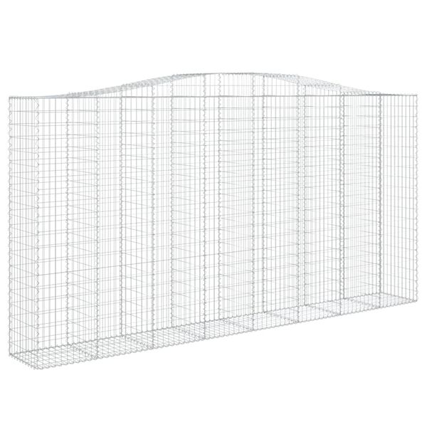 vidaXL 10 db íves horganyzott vas gabion kosár 400x50x200/220 cm