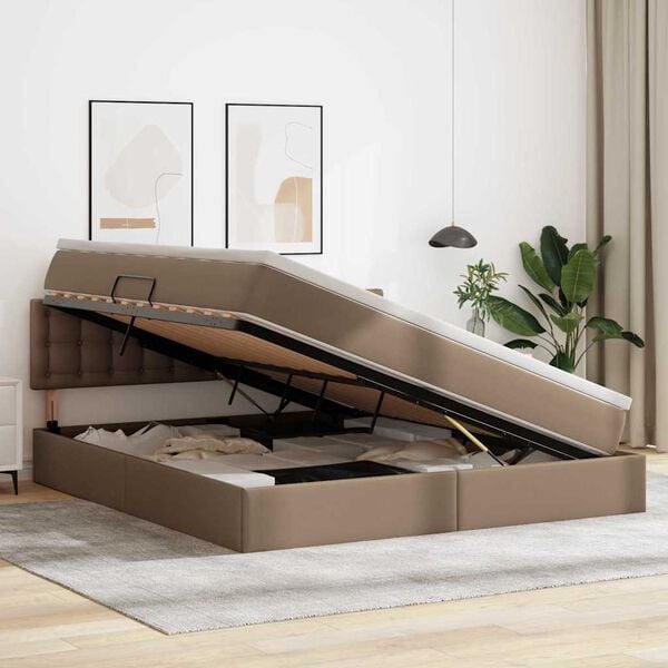 vidaXL &Aacute;gy t&aacute;rol&oacute;val &eacute;s matraccal matracmal K&aacute;v&eacute; 180 x 200 cm Műbőr