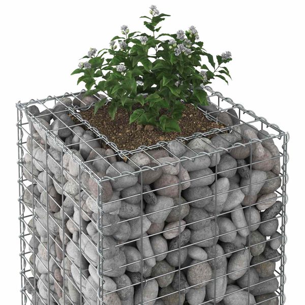 vidaXL Gabion emelt &aacute;gy Ez&uuml;st 50 x 50 x 80 cm Horganyzott ac&eacute;l