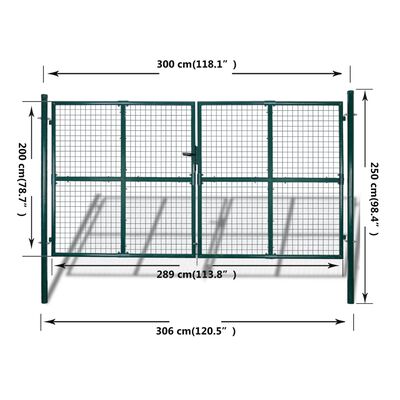 Kerti hálórácsos kerítéskapu 289 x 200 cm / 306 x 250 cm