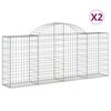 vidaXL 2 db íves horganyzott vas gabion kosár 200x30x80/100 cm