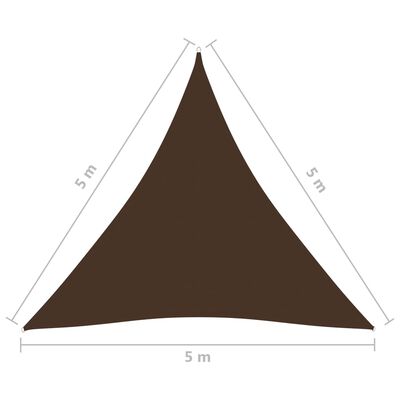 vidaXL barna háromszögű oxford-szövet napvitorla 5 x 5 x 5 m