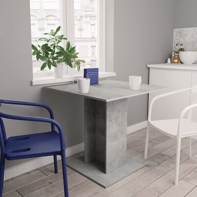 vidaXL betonszürke forgácslap étkezőasztal 80 x 80 x 75 cm