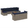 vidaXL 11 db sz&uuml;rke polyrattan kerti kanap&eacute;garnit&uacute;ra p&aacute;rn&aacute;kkal