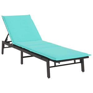 vidaXL fekete polyrattan napoz&oacute;&aacute;gy p&aacute;rn&aacute;val