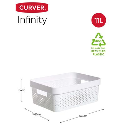 Curver Infinity 4 darabos fehér tárolódobozszett fedéllel 11L + 17L