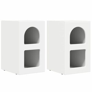 vidaXL &Eacute;jjeli asztal 2 pcs Feh&eacute;r 29,5 x 33,5 x 50 cm Faanyag