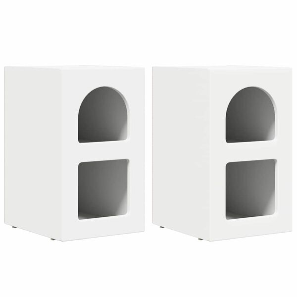 vidaXL &Eacute;jjeli asztal 2 pcs Feh&eacute;r 29,5 x 33,5 x 50 cm Faanyag