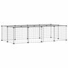 vidaXL 20 paneles fekete ac&eacute;l kis&aacute;llatketrec ajt&oacute;val 140 x 70 x 35 cm