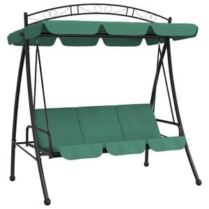 vidaXL z&ouml;ld sz&ouml;vet &eacute;s ac&eacute;l baldachinos kerti hintapad 198 cm