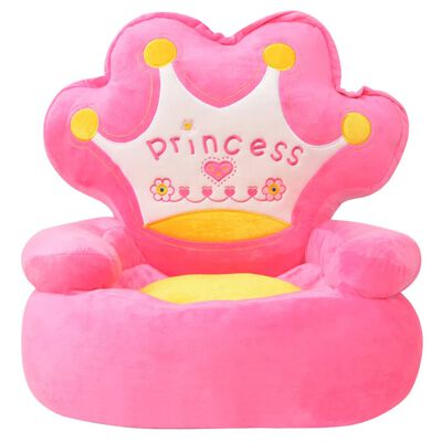vidaXL rózsaszín princess-feliratos plüss gyerekszék