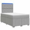 vidaXL LED Boxspring &Aacute;gy Mattal Vil&aacute;gossz&uuml;rke 120 x 200 cm Sz&ouml;vet