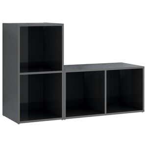 vidaXL 2 db magasf&eacute;nyű sz&uuml;rke szerelt fa TV-szekr&eacute;ny 72 x 35 x 36,5 cm